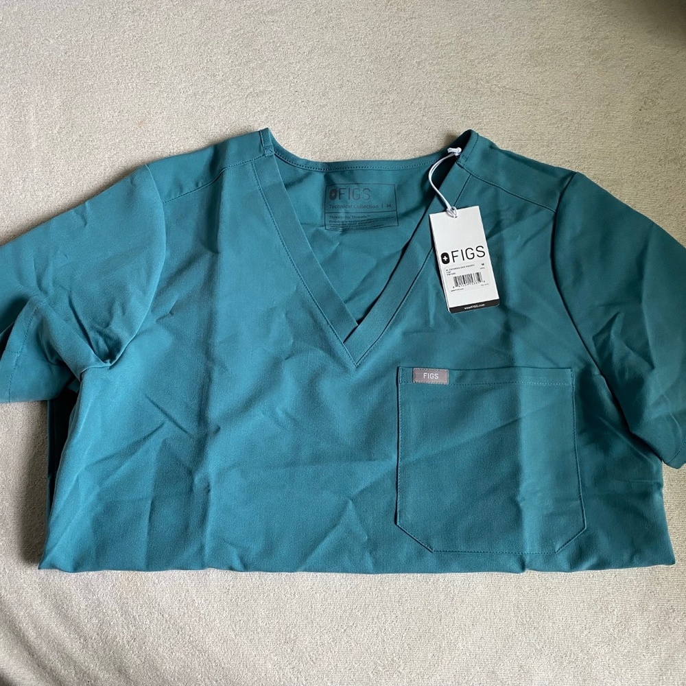 Hydrogen Green Figs Scrub Top